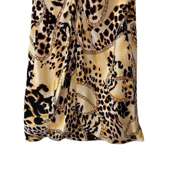 Rebecca Minkoff Silk Knotted V Neck Short Sleeve Mini Dress 2 Animal Novelty - Picture 4 of 14